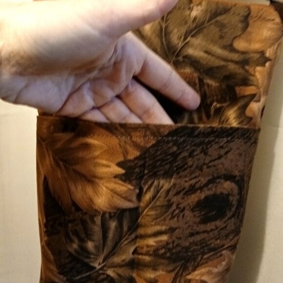 New Travel Sling Crossbody Bag Travel Purse Carryall Wallet Set Brown Camo Leaf - Picture 11 of 16